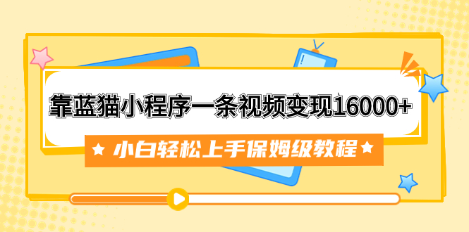 （7595期）靠蓝猫小程序一条视频变现16000+小白轻松上手保姆级教程（附166G资料素材）-生财有道