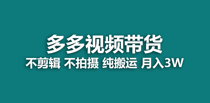 （7512期）【蓝海项目】多多视频带货，纯搬运一个月搞了5w佣金，小白也能操作【揭秘】-生财有道
