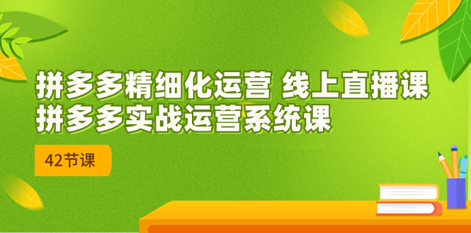 （7151期）2023年8月新课-拼多多精细化运营 线上直播课：拼多多实战运营系统课-42节-生财有道