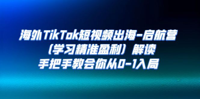 （7195期）海外TikTok短视频出海-启航营（学习精准盈利）解读，手把手教会你从0-1入局-生财有道