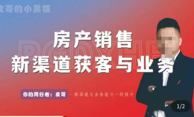 皮哥·房产销售新渠道获客与业务，​打造新时代房产经纪达人，助力行业新人成长为业内精英-生财有道
