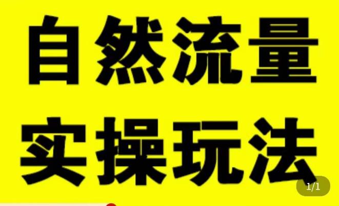 拼多多自然流量天花板，拼多多自然流的实操玩法，自然流量是怎么来的，如何开车带来自然流等知识-生财有道