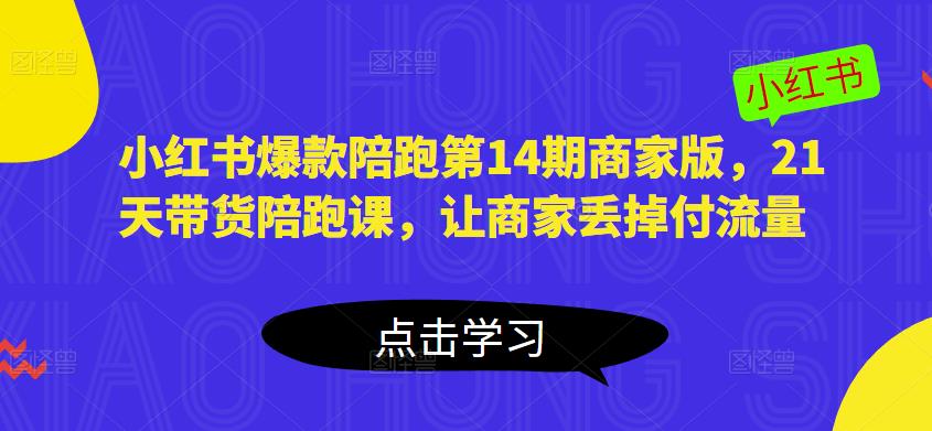 小红书爆款陪跑第14期商家版，21天带货陪跑课，让商家丢掉付流量-生财有道