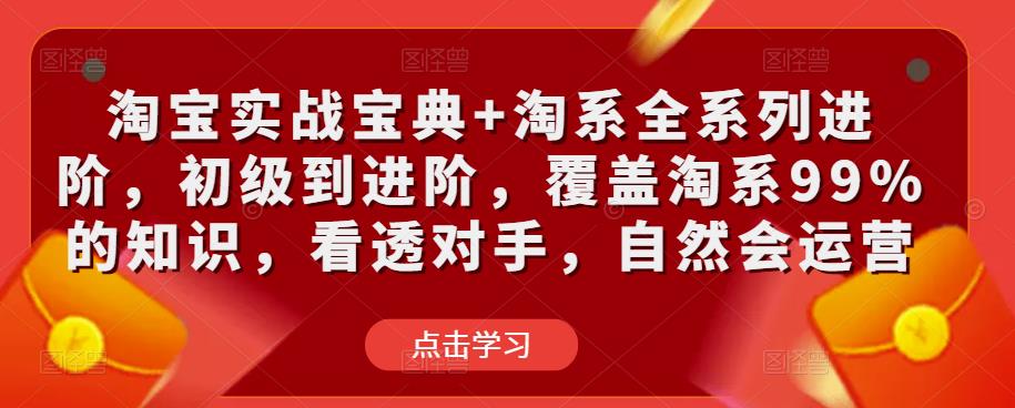 淘宝实战宝典+淘系全系列进阶，初级到进阶，覆盖淘系99%的知识，看透对手，自然会运营-生财有道