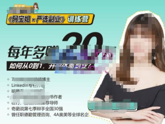 《阿宝姐×严选副业》训练营【Plus版】12期，帮助你找准适合自己的副业，开启斜杠人生-生财有道