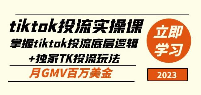 tiktok投流实操课：掌握tiktok投流底层逻辑+独家TK投流玩法月GMV百万美金-生财有道