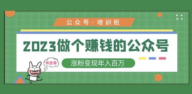 2023公众号培训班，2023做个赚钱的公众号，涨粉变现年入百万！-生财有道