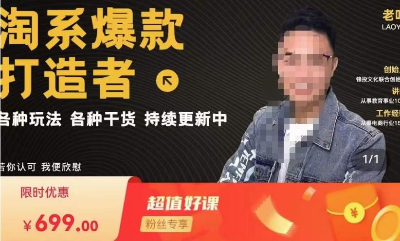 锋投老叶全店动销，淘系干货汇总，各种玩法，淘系爆款打造者-生财有道