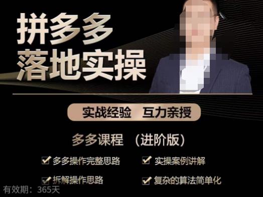 拼多多实战篇·落地实操：多多操作完整思路+实操案例讲解+拆解操作思路+复杂的算法简单化-生财有道