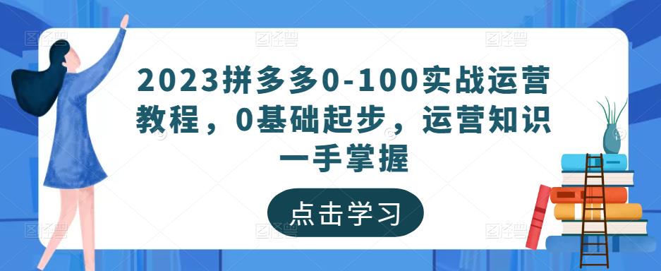 2023拼多多0-100实战运营教程，0基础起步，运营知识一手掌握-生财有道
