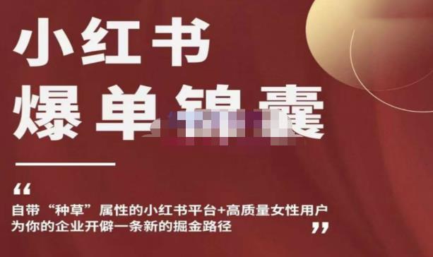 小红书爆单锦囊，自带种草属性+高质量女性用户，为你的企业开辟一条新的掘金路径-生财有道