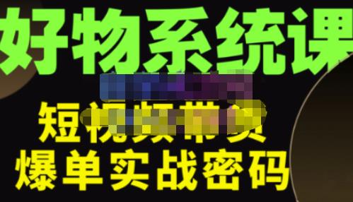 大嘴·好物短视频带货解析，学完你将懂的短视频带货底层逻辑，做出能表现的短视频-生财有道