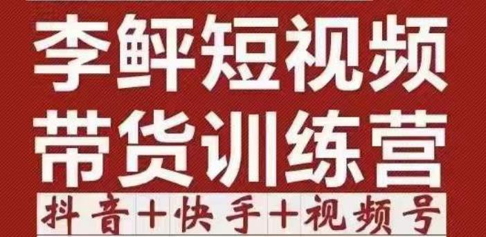 李鲆·短视频带货训练营（第11+12期+13期），手把手教你短视频带货，听话照做，保证出单-生财有道
