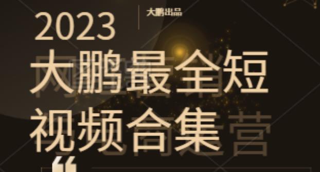 2023大鹏短视频运营最全合集适合0基础小白，短视频潮流热浪等你加入-生财有道