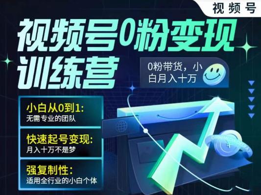 视频号0粉变现训练营，小白从0到1，快速起号变现，月入十万不是梦-生财有道