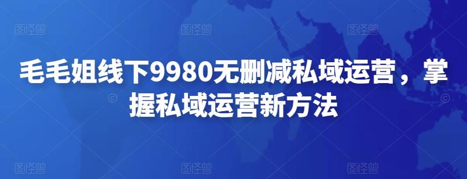 毛毛姐线下9980无删减私域运营，掌握私域运营新方法-生财有道