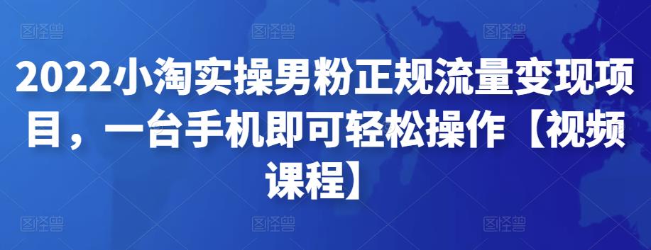 2022小淘实操男粉正规流量变现项目，一台手机即可轻松操作【视频课程】-生财有道