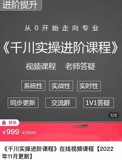 阳光·千川实操进阶课程（11月更新）从0开始走向专业，包含千川短视频图文、千川直播间、小店随心推-生财有道