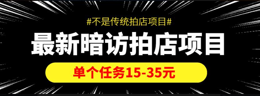 【信息差项目】最新暗访拍店项目，单个任务15-35元（不是传统拍店项目）-生财有道