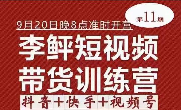 李鲆·短视频带货训练营（第11期），不需要真人出境，零基础副业在家赚钱-生财有道