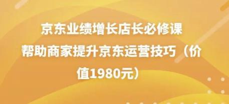 京东业绩增长店长必修课：帮助商家提升京东运营技巧（价值1980元）-生财有道