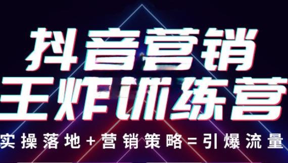 抖音营销王炸训练营，实操落地+营销策略=引爆流量 价值8960元-生财有道
