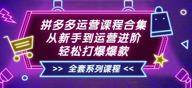 拼多多运营课程合集：从新手到运营进阶，轻松打爆爆款（全套系统课程）-生财有道
