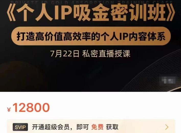 桔子会个人IP吸金密训班，打造高价值高效率的个人IP内容体系（价值12800元）-生财有道