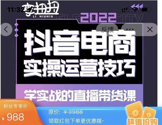 最新李扭扭·抖音电商直播带货，实操运营技巧，学实战的直播带货课-生财有道