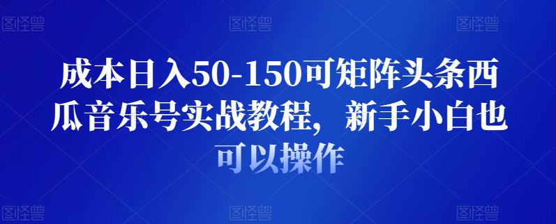 成本日入50-150可矩阵头条西瓜音乐号实战教程，新手小白也可以操作-生财有道