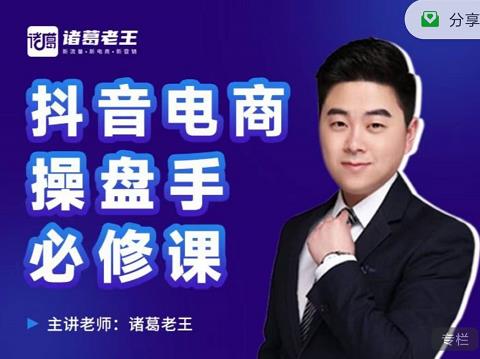 诸葛老王-抖音电商操盘手必修课：顶层设计，​起号破局，爆款运营，数据分析-生财有道