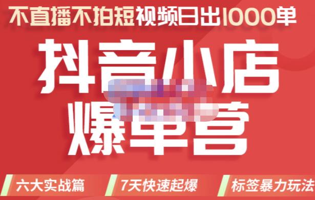 推易电商·2022年抖音小店爆单营，不直播、不拍短视频、日出1000单，暴力玩法-生财有道