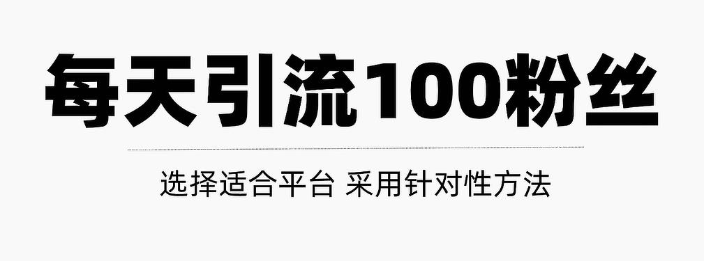只需要做好这几步，就能让你每天轻松获得100+精准粉丝的方法！【视频教程】-生财有道