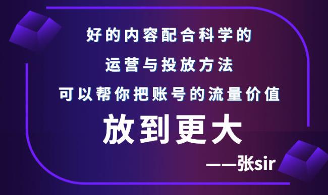 张sir账号流量增长课，告别海王流量，让你的流量更精准-生财有道
