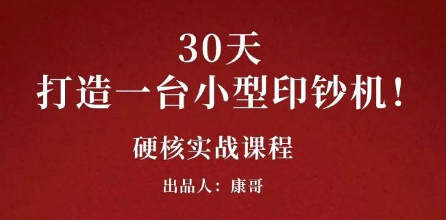 康哥30天打造一台小型印钞机：躺赚30万的项目完整复盘（视频教程）-生财有道