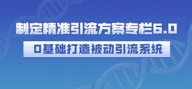 制定精准引流方案专栏6.0，0基础打造被动引流系统-生财有道