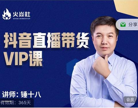 锤十八-抖音直播带货VIP课，专注直播带货有效盈利模式-生财有道