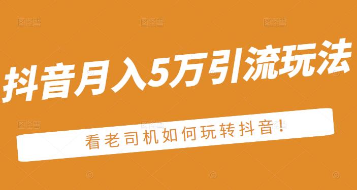 老古董·抖音月入5万引流玩法，看看老司机如何玩转抖音(附赠：抖音另类引流思路)-生财有道