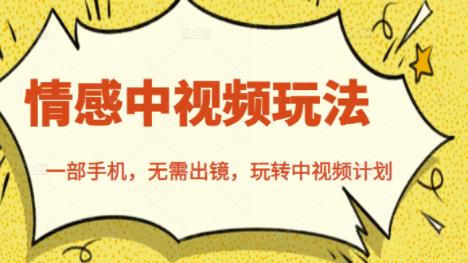 北北情感中视频玩法，一部手机，无需出镜，玩转中视频计划-生财有道