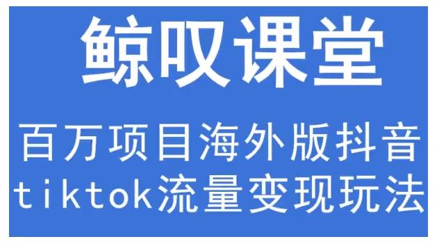 鲸叹号·海外TIKTOK训练营，百万项目海外版抖音tiktok流量变现玩法-生财有道