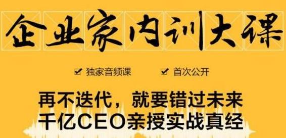企业家内训大课，未来企业必学经验，价值1299元-生财有道