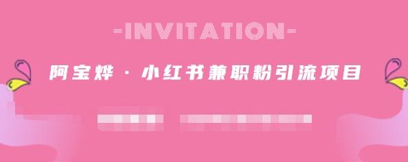 阿宝烨·小红书兼职粉引流项目，流量大，引流效果好【视频课程】-生财有道
