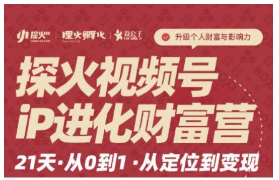 探火·视频号iP进化财富营第1期，21天从0到1，从定位到变现-生财有道