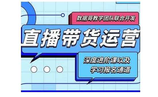 数据哥·新直播带货运营课(含电子资料)：破冷启动、818算法破解、高效率带货等-生财有道
