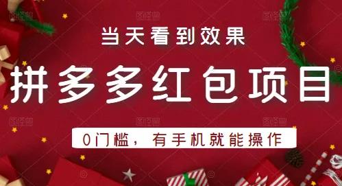 引流哥拼多多红包项目第1期：0门槛，有手机就能操作，当天就能看到效果-生财有道