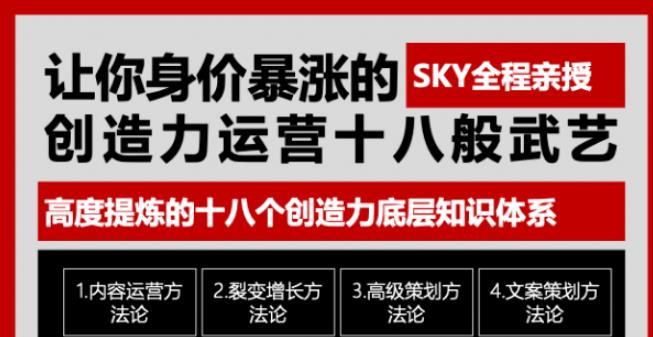 让你的身价暴涨的创造力运营十八般武艺，高度提炼的18个创造力底层知识体系-生财有道