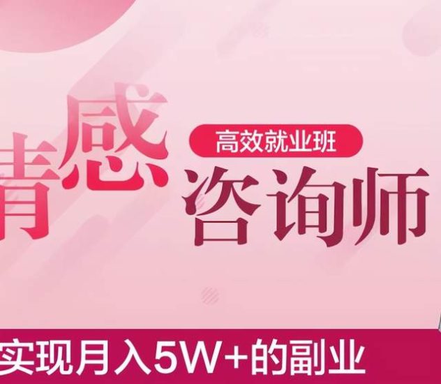 情感咨询师高效就业班,实现月入5W+的副业业-生财有道