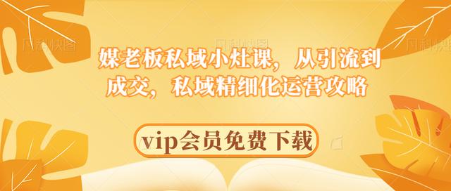 媒老板私域小灶课，从引流到成交，私域精细化运营攻略-生财有道