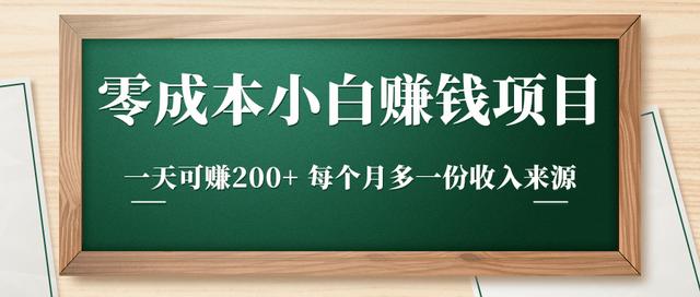 零成本小白赚钱实操项目，一天可赚200+每个月多一份收入来源-生财有道