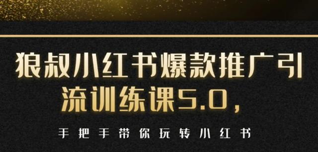 狼叔小红书爆款推广引流训练课5.0，手把手带你玩转小红书（17节实操视频+话术）-生财有道
